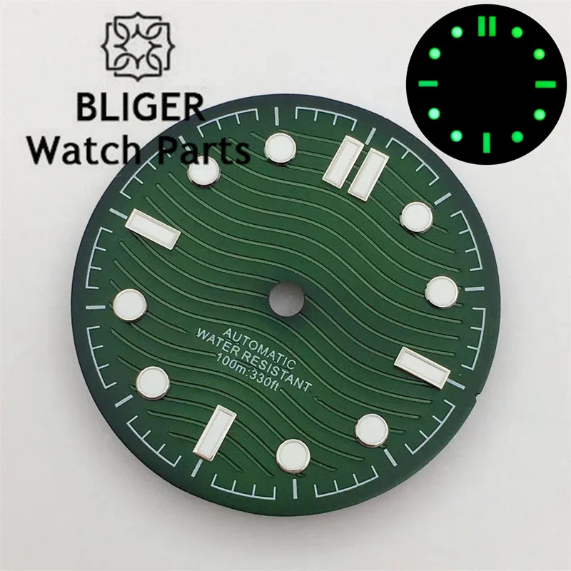 31Mm Black Silver Blue Green Watch Dial Luminous Fit NH35 NH36 Miyota8215 821A D