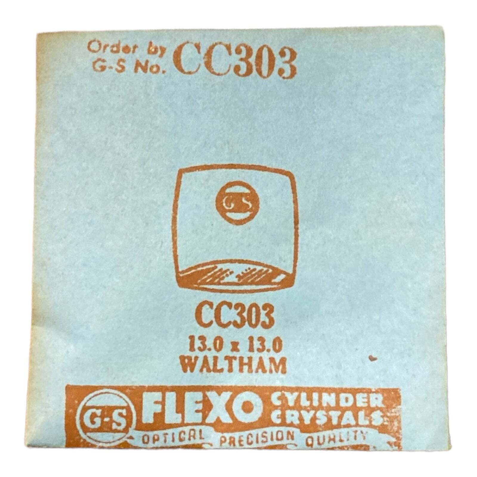 Germanow-Simon Mach (GS) CC303 Watch Crystal 13.0×13.0 NOS Part Flexo Waltham
