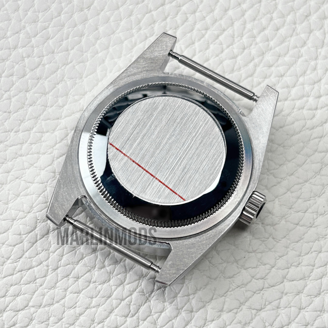Fit NH35 NH36 Automatic 36mm Sapphire Watch Polished Steel Case Silver 10ATM Mod