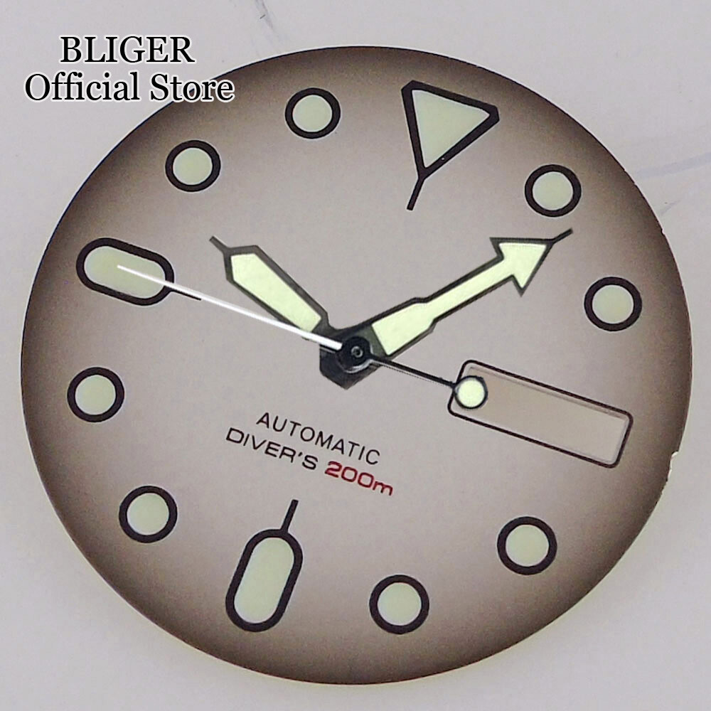 29mm Mod Watch Dial Black Gray Orange Fit NH36 Movement for 3H 3.8H 4.1H o’clock