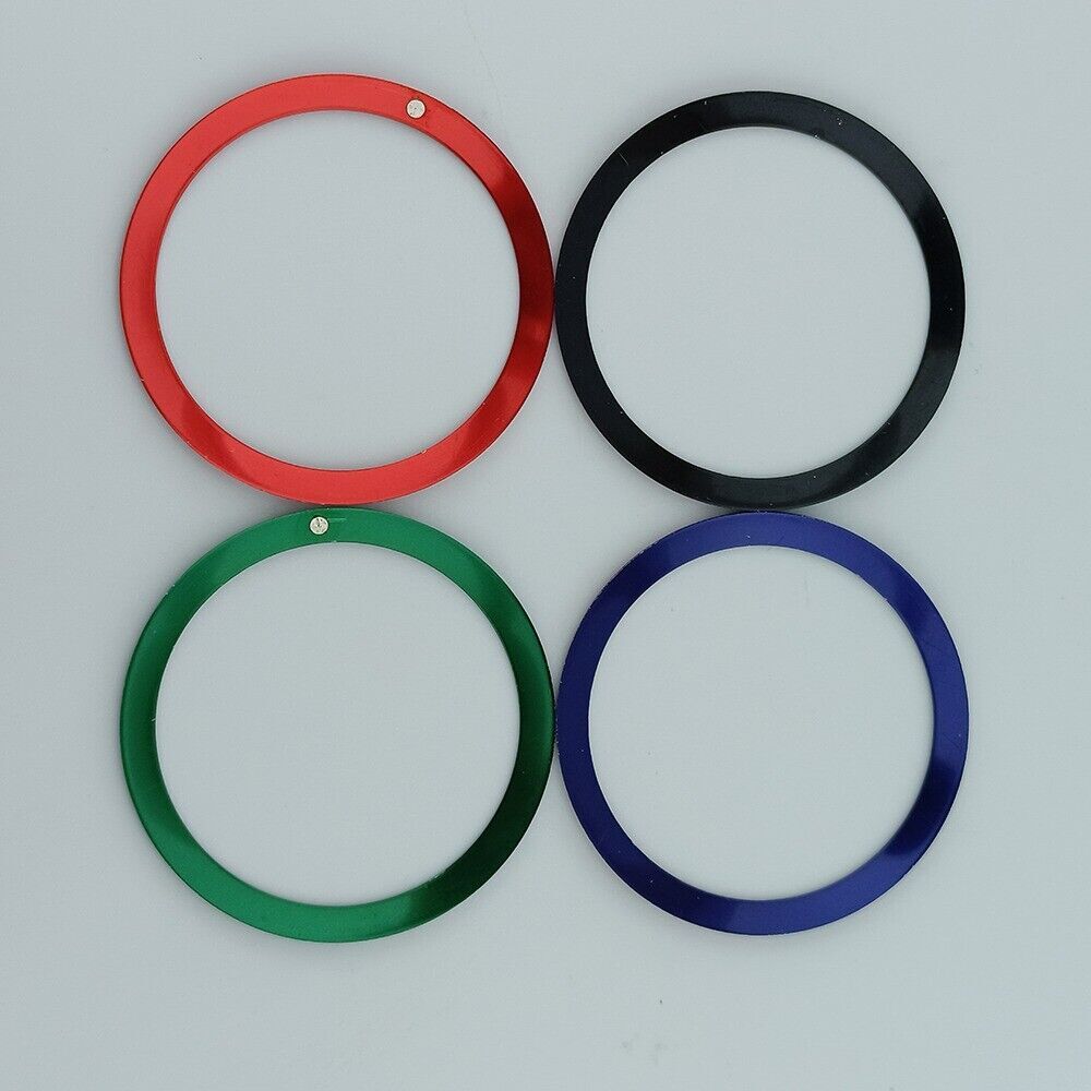 36.5*30.8mm Vintage Aluminum Alloy Slope Green Luminous Colorful Watch Bezel