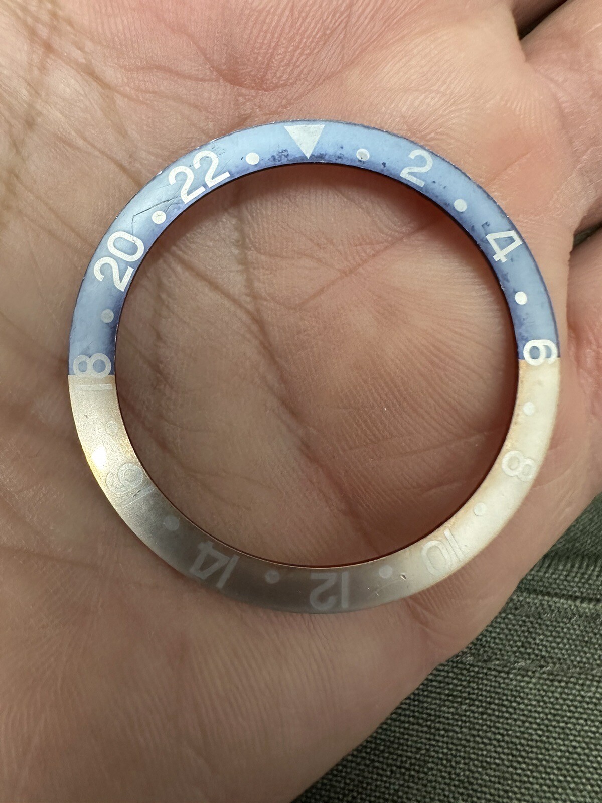 Genuine Rolex GMT 1675 Faded Ghost Pepsi Bezel Insert