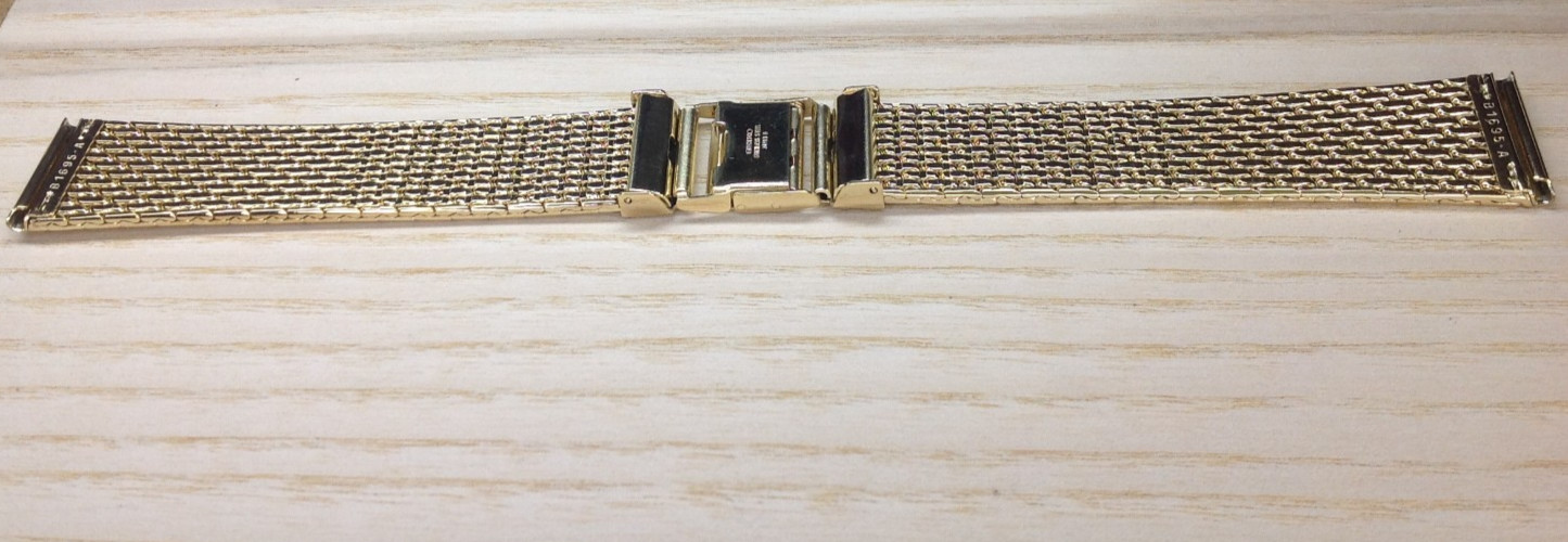 Seiko Gold Plated Stainless Steel Watch Band / Strap – 19mm – Genuine – B1695A