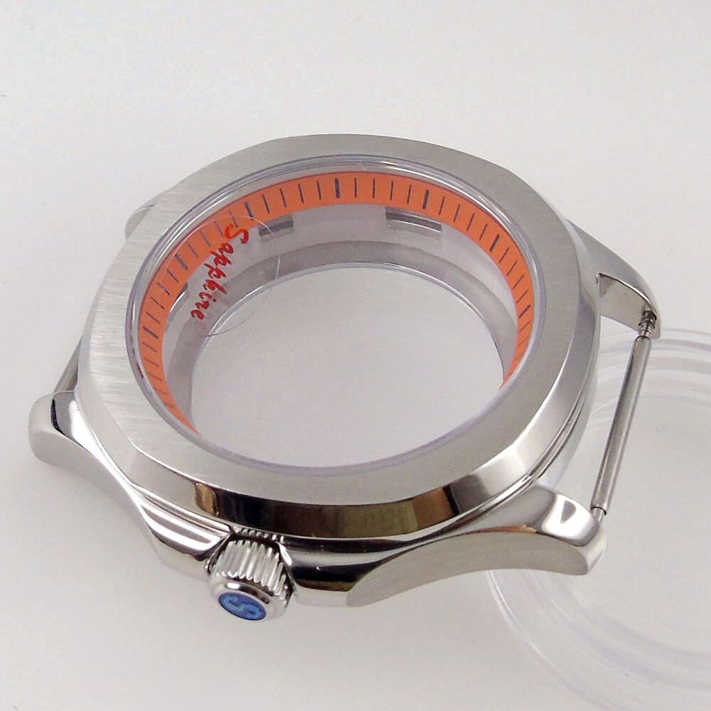 40mm Stainless Steel Brushed Watch Case Fit Japan NH34 NH35 NH36 Sapphire Glass