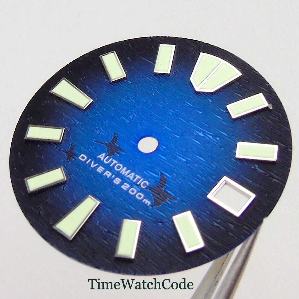 29mm Watch Dial Face Fit for NH35 NH36 Movement 3H 3.8H 4.1H Crown Green Lume