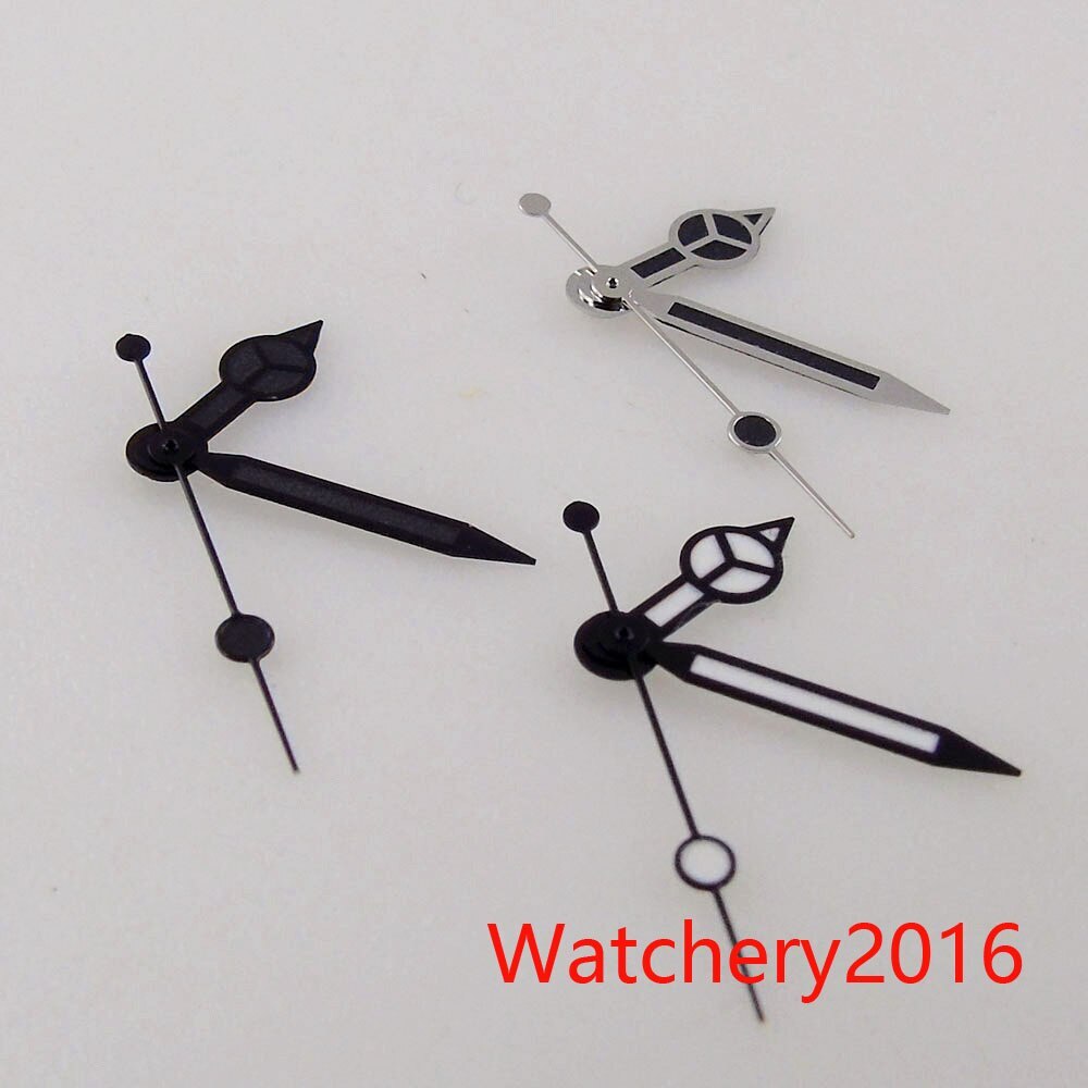 Black Silver Edge Watch Hands Luminous for NH35A Miyota 8215 ETA 2824 Automatic