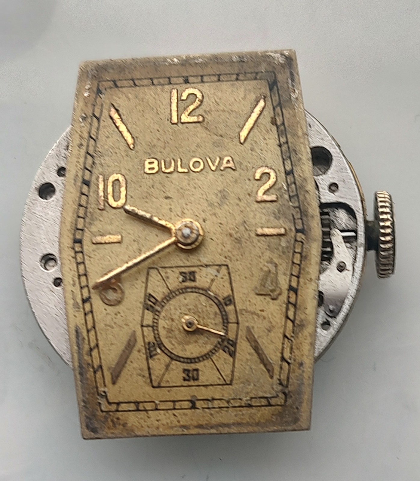 Bulova 17 Jewel Movement (cal 10AE) in Running Order with nice dial!!
