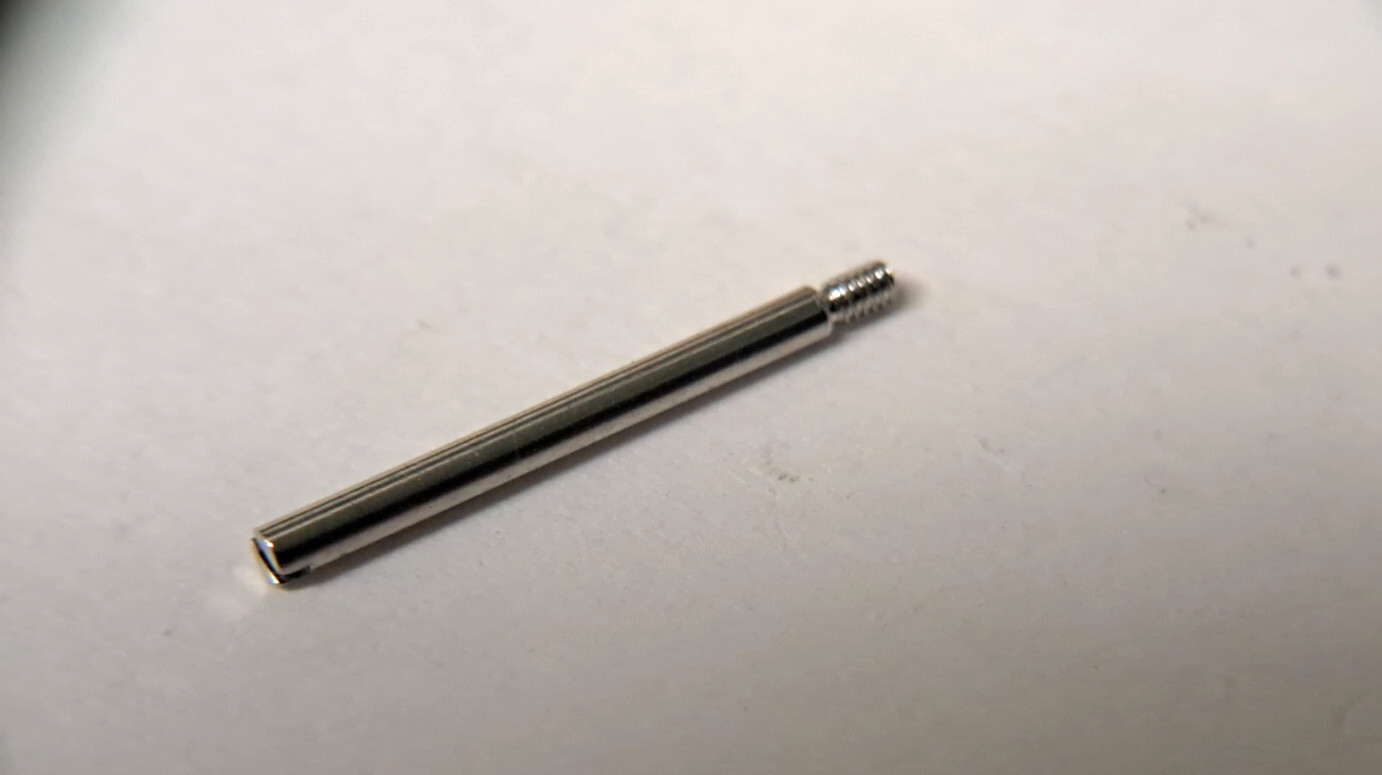 Rolex SCREW PIN for BRACELET S/S length 16mm, 1.3mm thick, 1.2mm thread thicknes