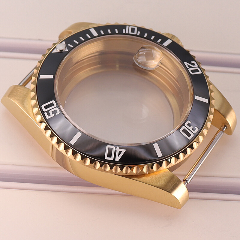40mm Golden 316L Stainless Watch Case Dive 20ATM For NH35 NH36 NH34 2824Movement