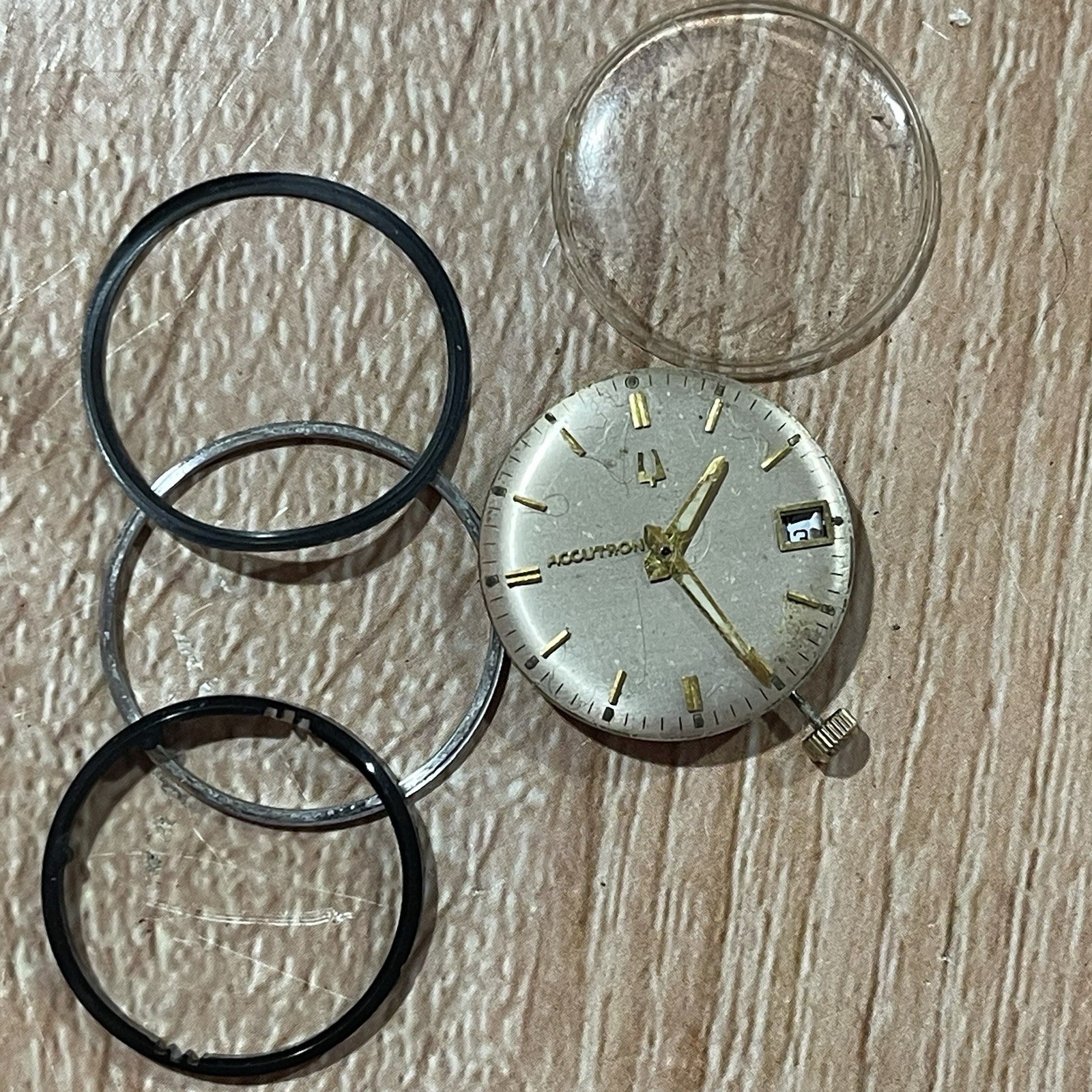 Rare Bulova Accutron 2169/3 Movement & Dial