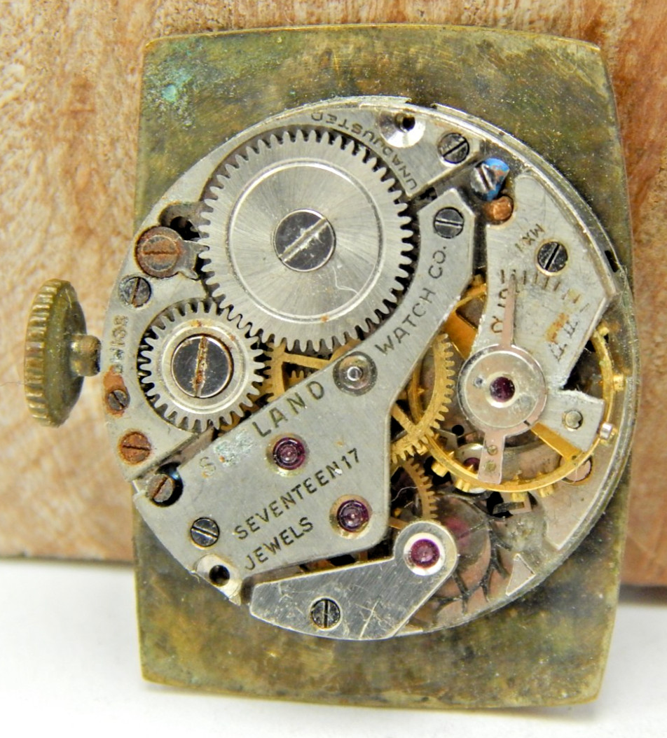 Vintage Seeland 17 jewel 19.2mm men’s wrist watch movement with dial and crown