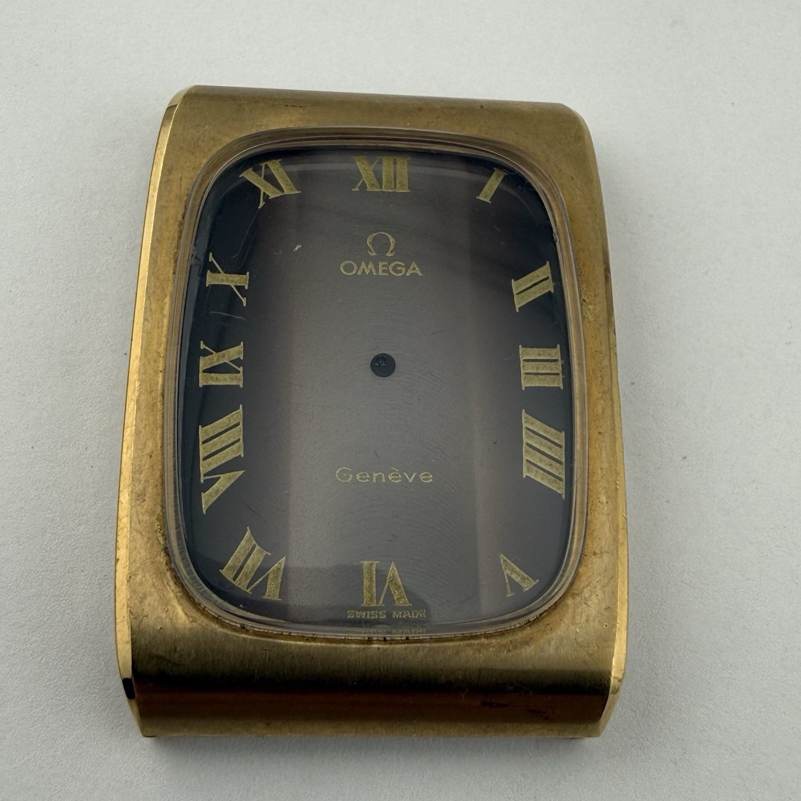 Omega 111.0116 Tank style Gold Plated 30x42mm Watch Case & Dial For Cal.625