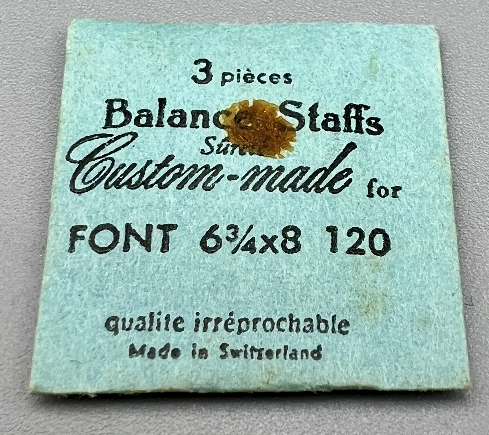 3-PACK FONT FHF #120 BALANCE STAFF SWISS rare POCKET WATCH REPAIR PARTS NOS #G26