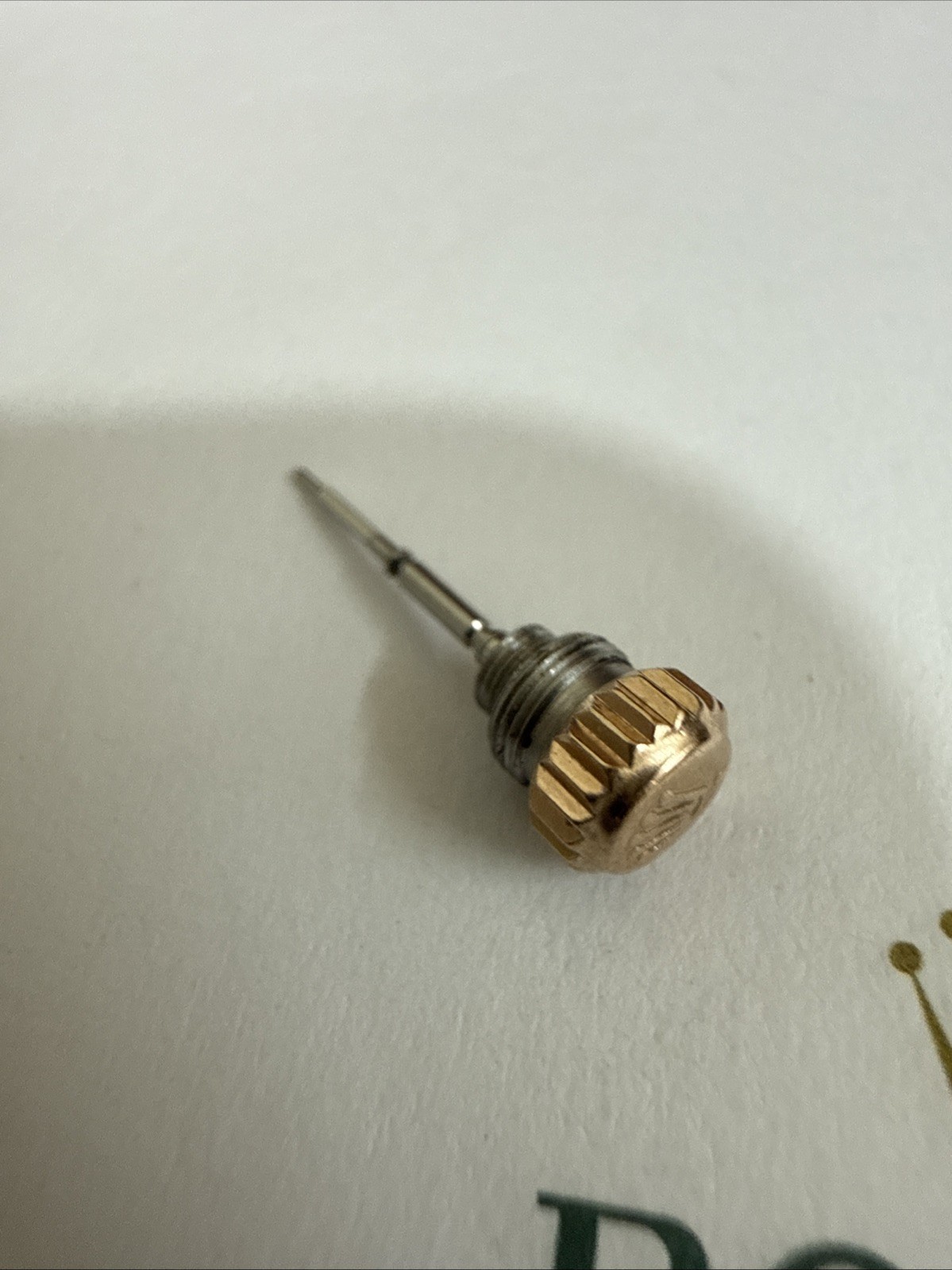 GENUINE Authentic Rolex 3135 201 Stem With Pink Crown And Tube For 34 mm Watch