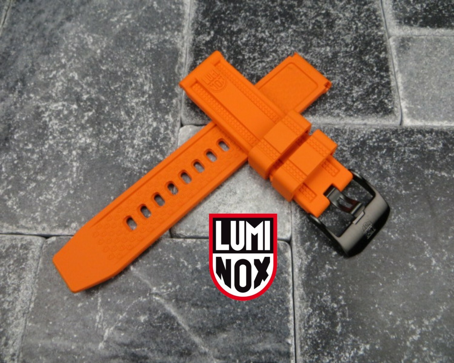 23mm LUMINOX Rubber Strap Diver Watch Band EVO 3050 3950 Navy Seal Orange PVD