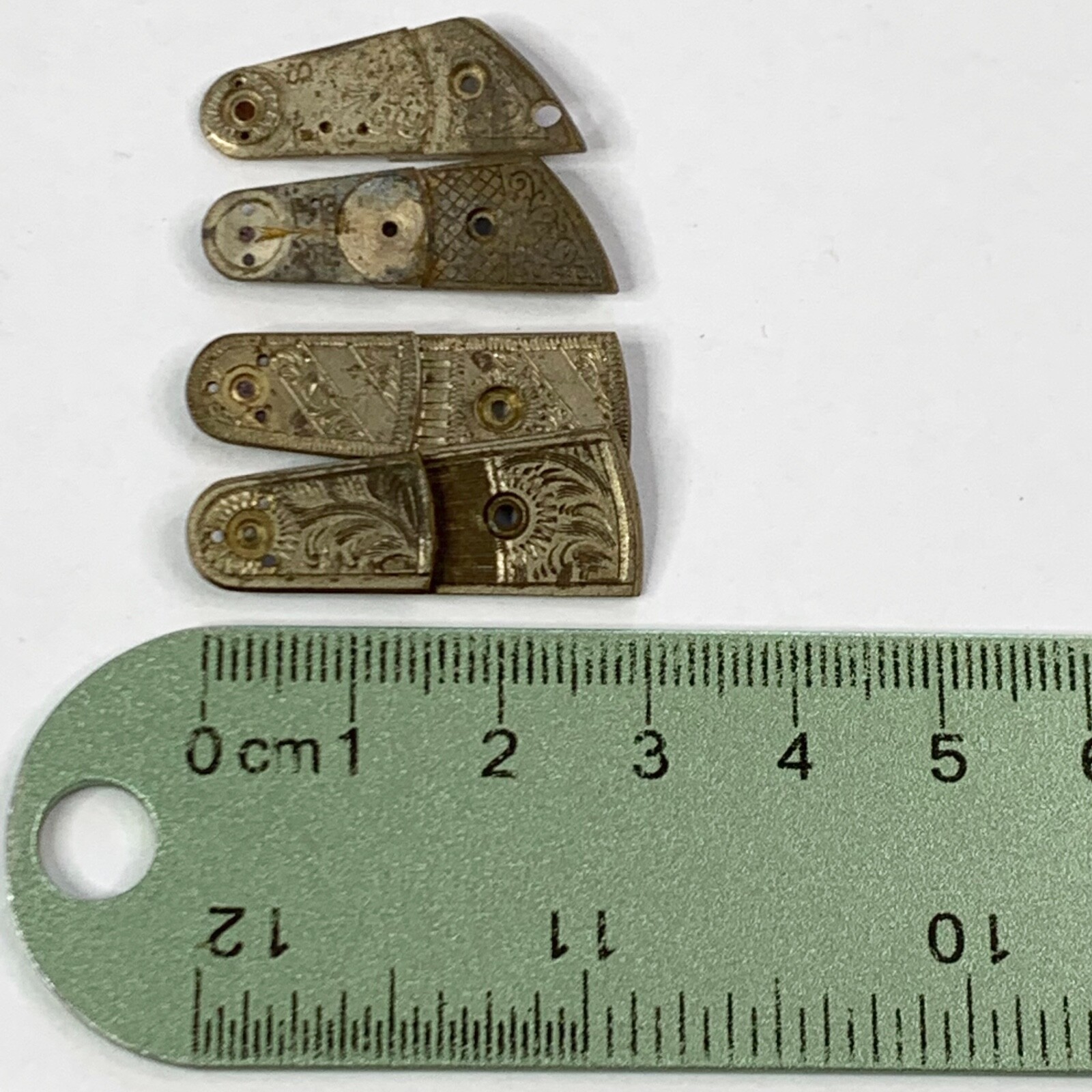 4 Pocket Watch Balance Cock Bridge Antique Part Gold Repair Steampunk Lot Etched