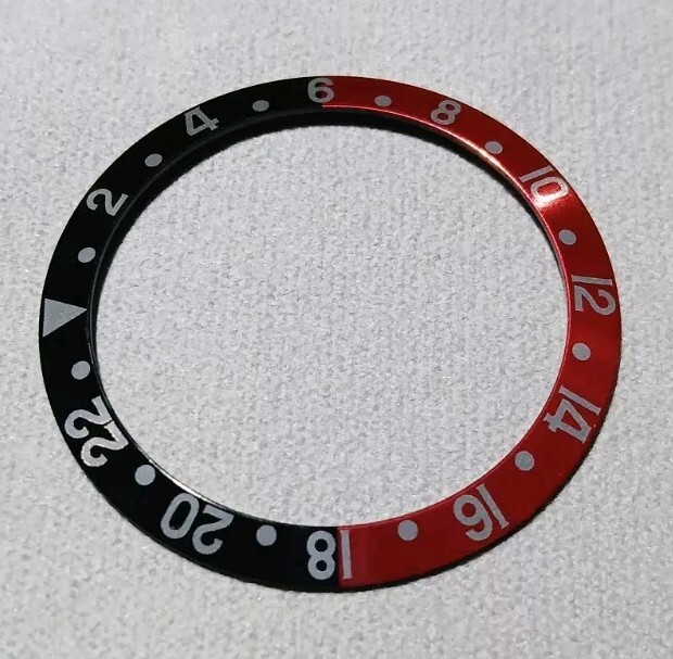 37.5mm Metal Bezel insert Red Black GMT For Rolex Sub 16610 16800 Seiko Mod Coke