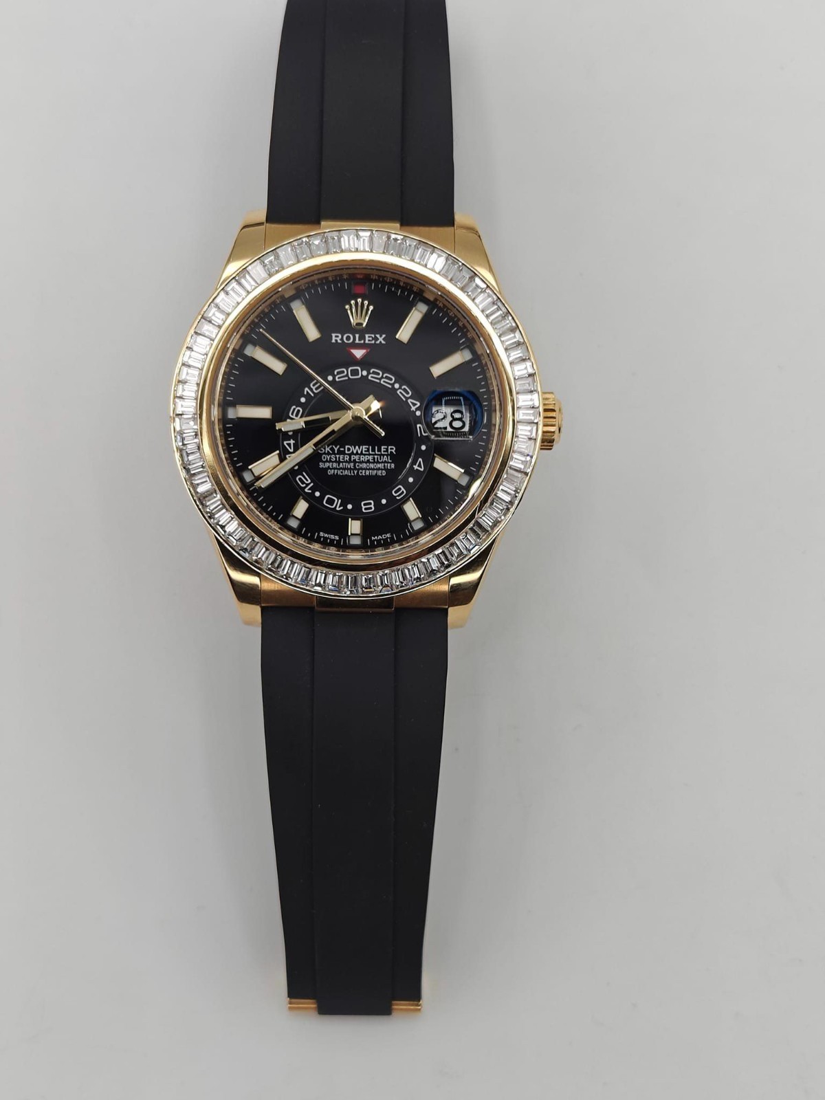 BEZEL ONLY! Baguette Diamond Bezel for Yellow Gold Sky-Dweller 326238 336238