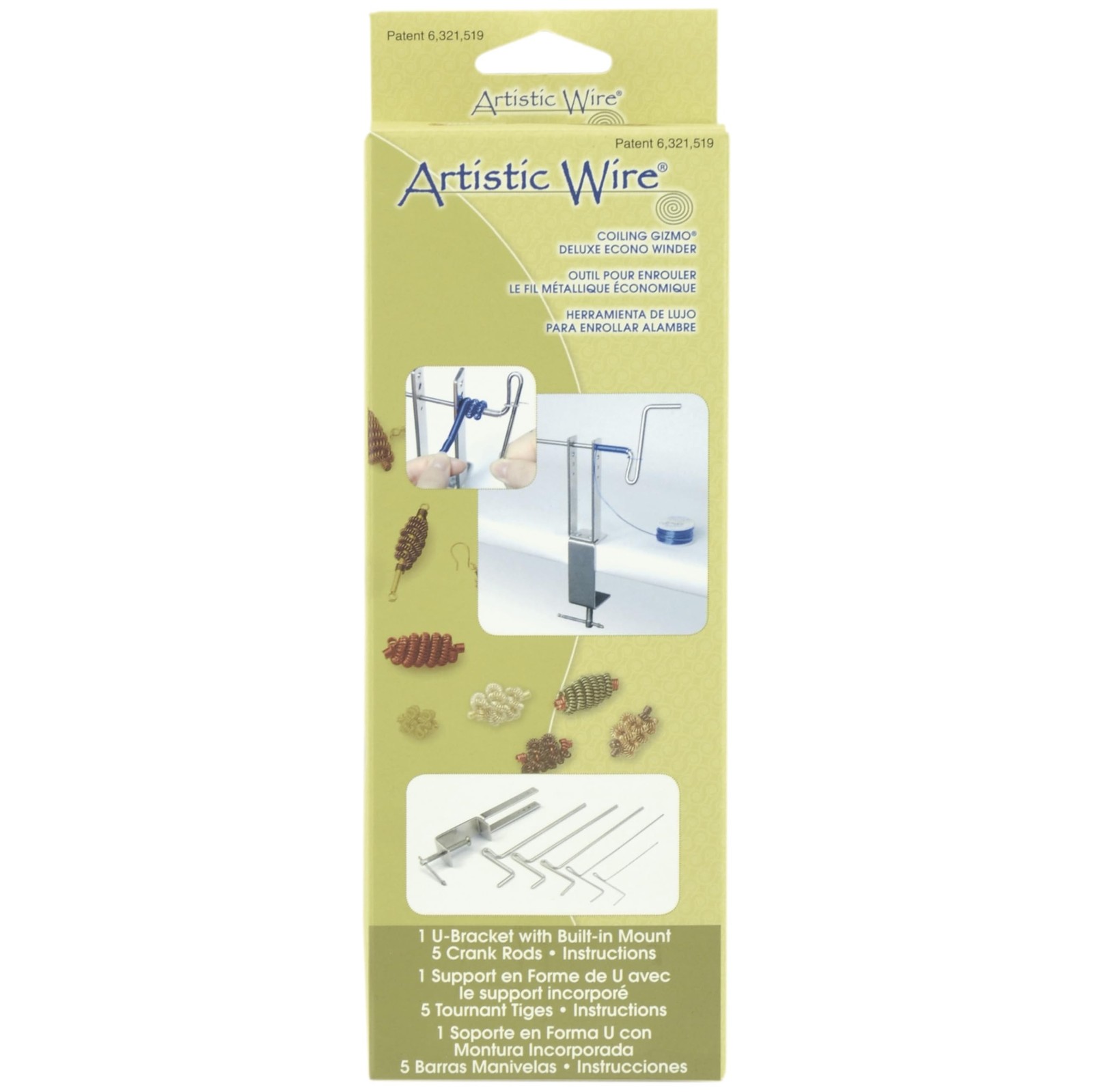 Artistic Wire Coiling Gizmo Deluxe Winder, 5 rods, 4.5 mm, 4 mm, 3 mm, 1.5 mm…