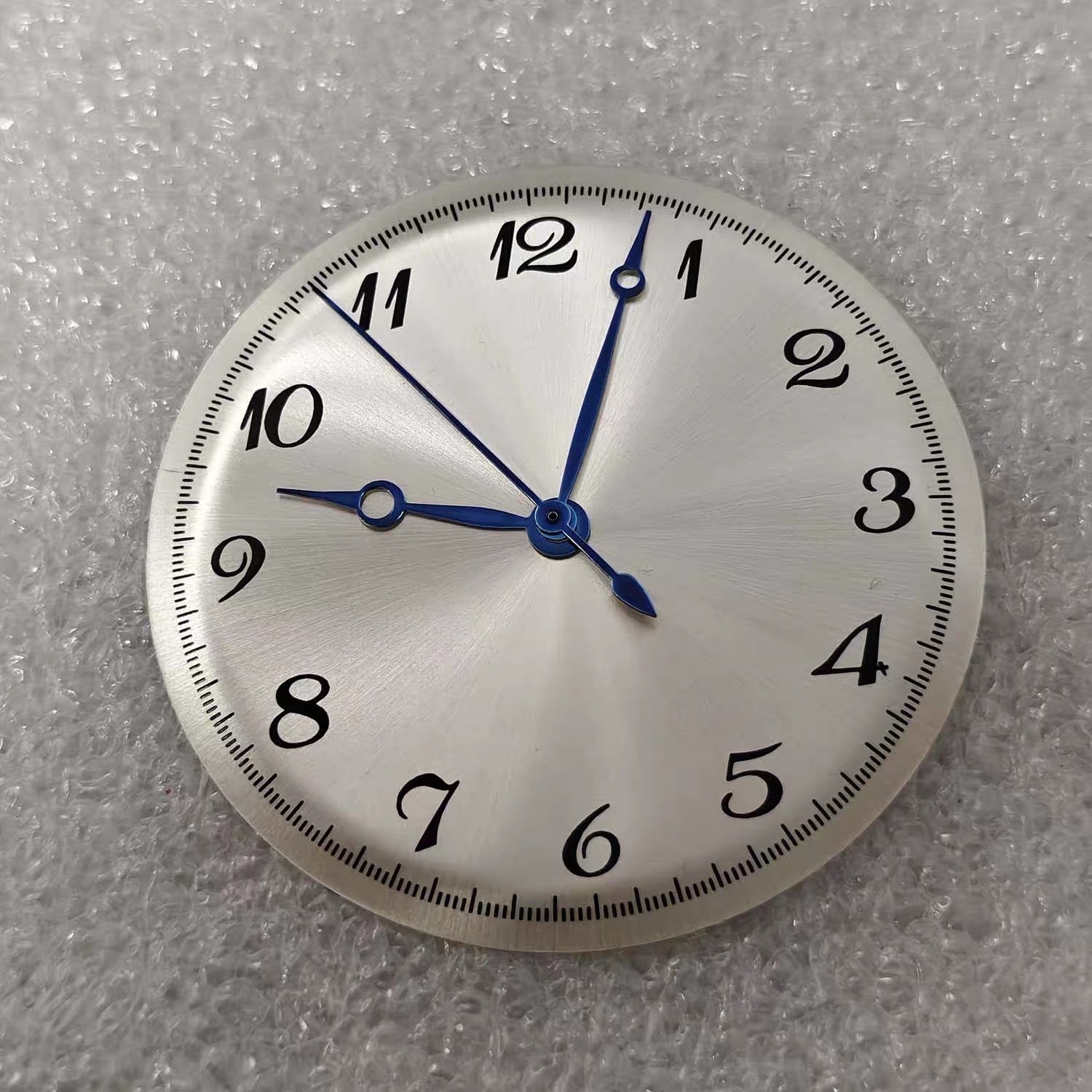37mm Sunburst Silver Classic Watch Dial + Blue Hands Set for NH35