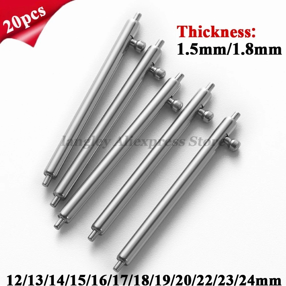 20PCS Quick Release Spring Bar Stainless Steel Watch Band Pin Bar Replacement