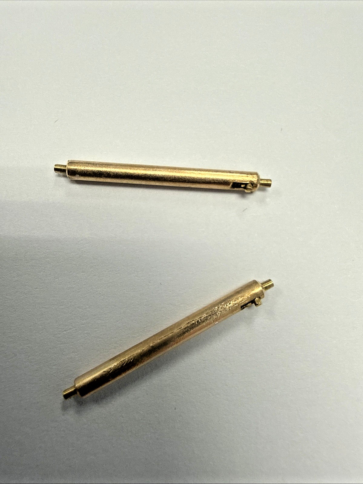 2 Patek Philippe 18k Rose Vintage Spring Bars 22.4mm Extended/19.4mm Compressed