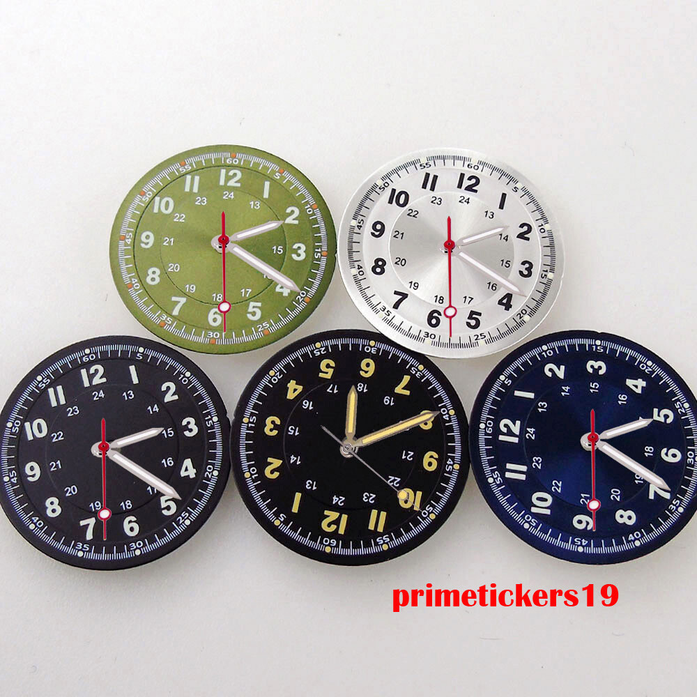 29mm Multicolor Watch Dial Hands Set Luminous Fit NH35 NH36 ETA2824 PT5000 Movt