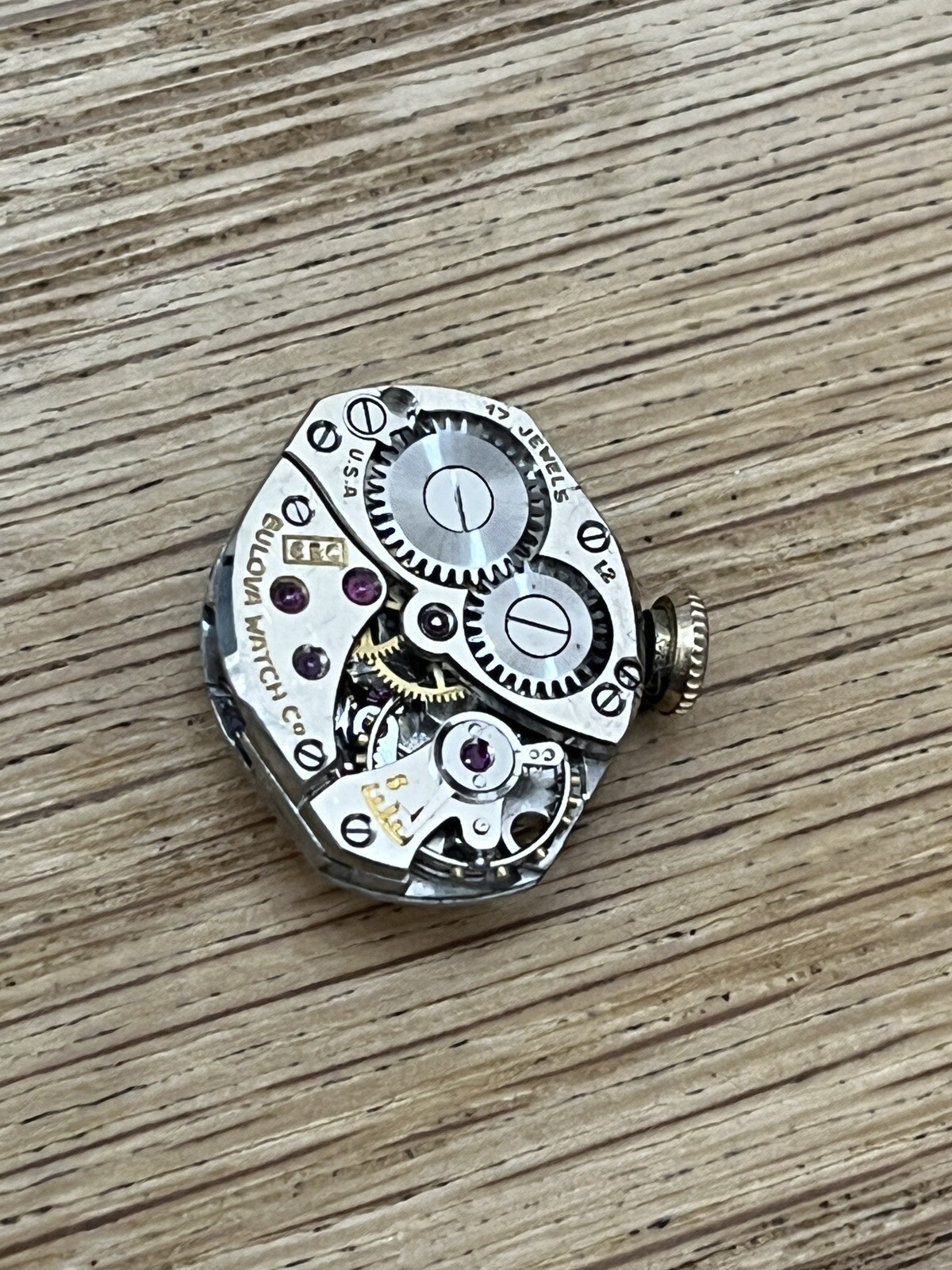 1952 Bulova 6BC 17 Jewel Ladies Wristwatch Movement w/10k GF Band BIN 14.99