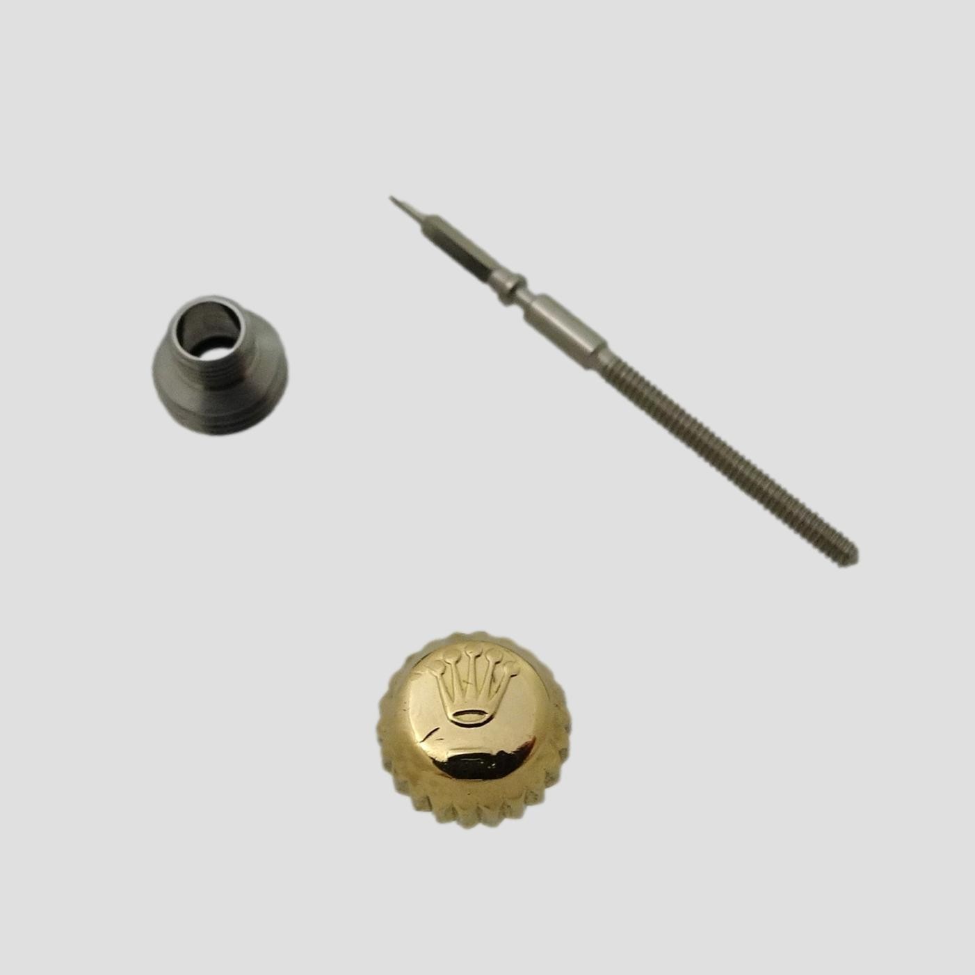 18k Gold Rolex Date Crown, Tube & Stem Watch Part 5.3mm 1630 1503 1675