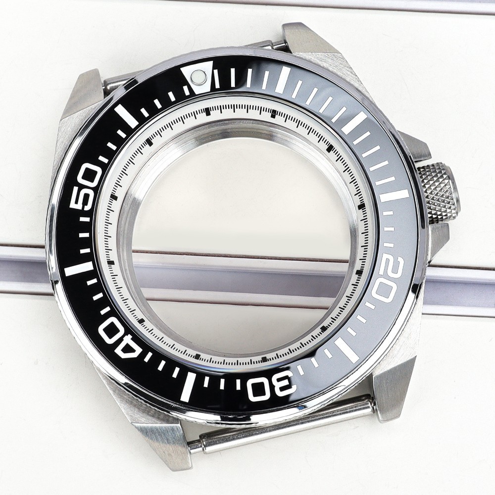 43.8mm Modify Samurai Mod Watch Case Exhibition Case Back For Seiko NH35 36 NH38