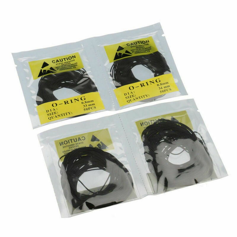 500Pack 31-40mm Rubber O-Ring Watch Back Cover Seal Gaskets Assortment 0.8mm DM