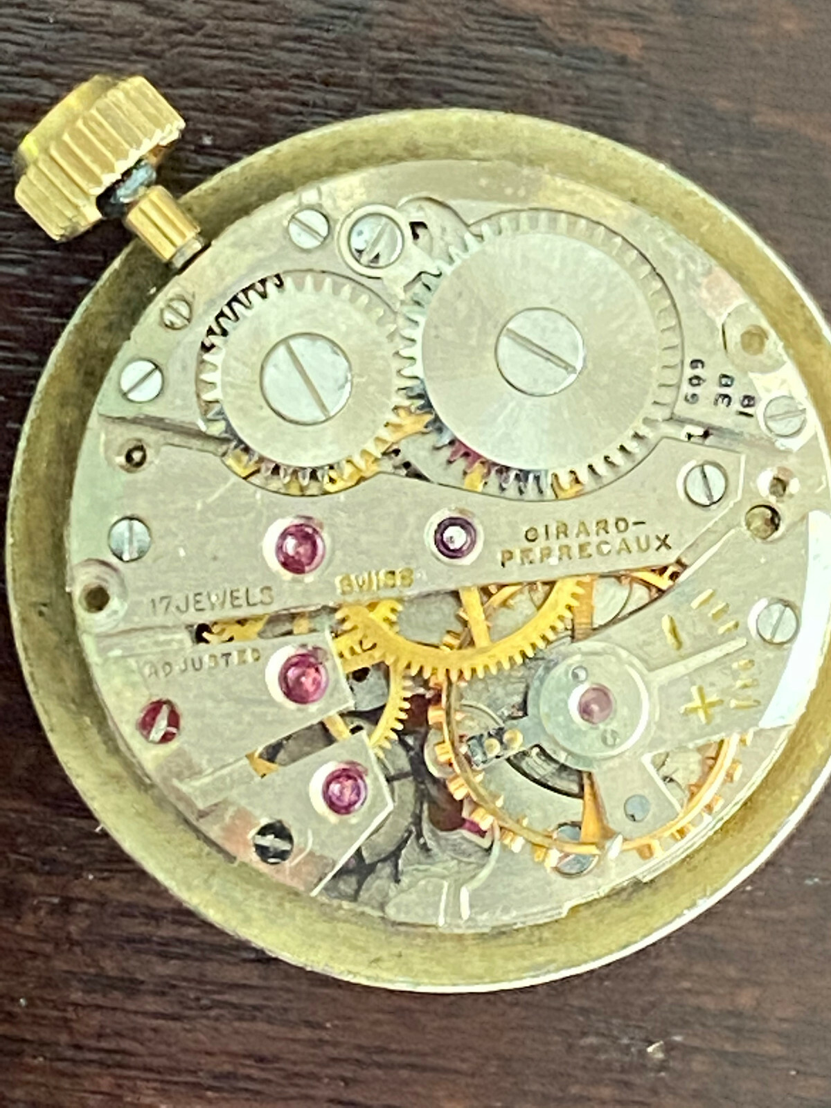 VINTAGE MEN’S GIRARD PERREGAUX WRIST WATCH MOVEMENT, 81 BE 609, NOT RUNNING