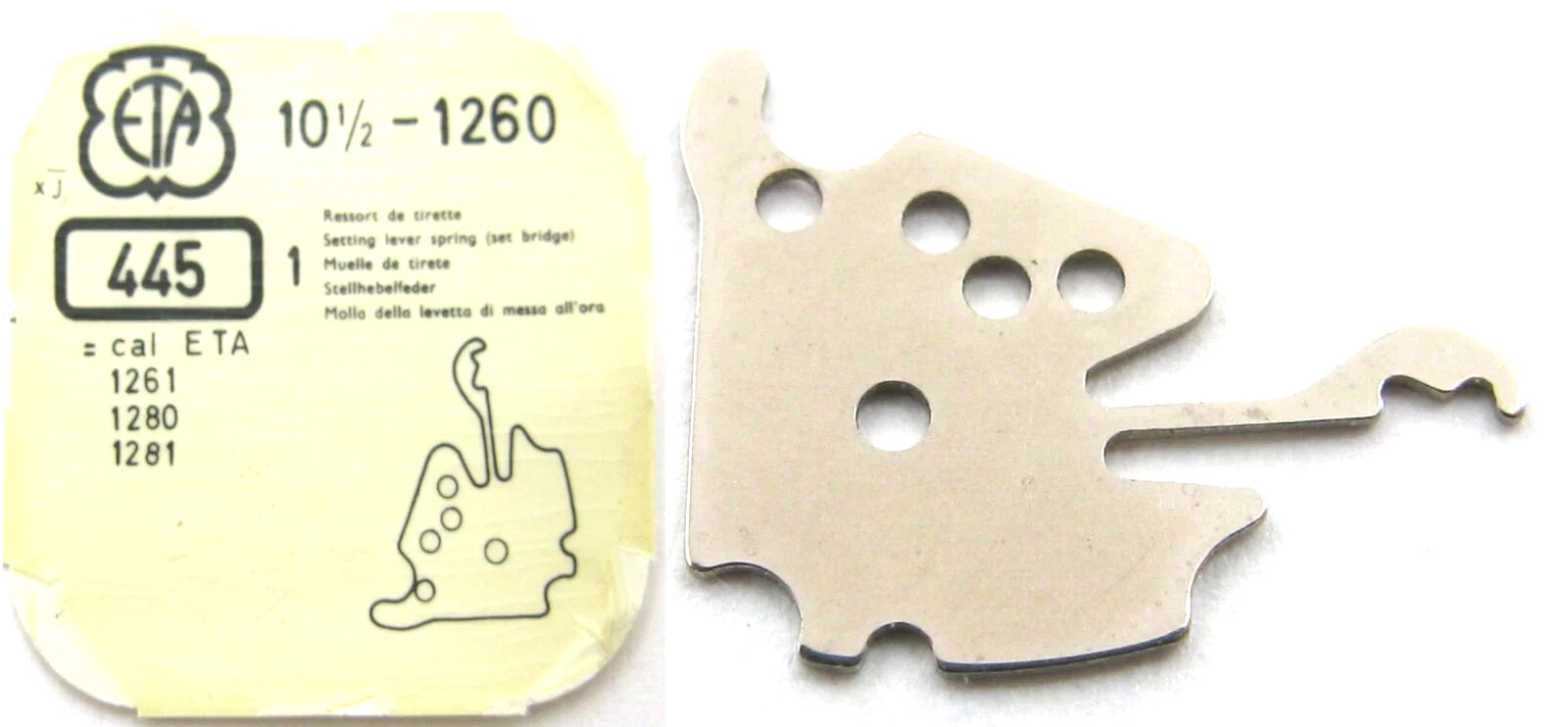 ETA 1260 1261 1280 1281 Setting Lever Spring Set Bridge watch part #445/199