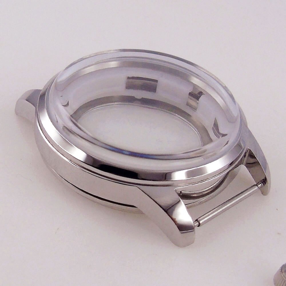 40mm Silver Rose Gold Watch Case Sapphire Fit NH35 NH38 Black White 35mm Dial