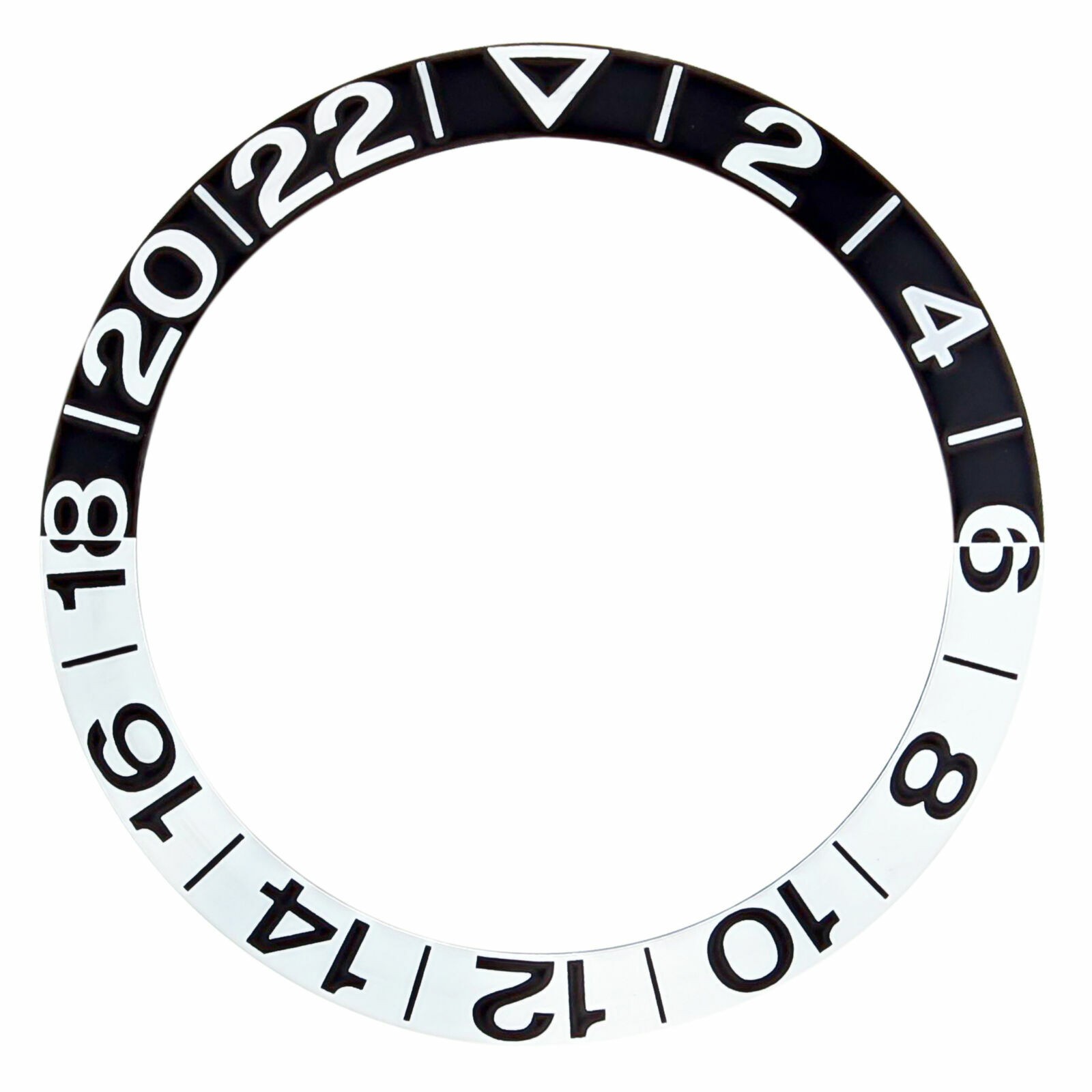 BEZEL INSERT FOR OMEGA GMT SEAMASTER 300 2238.20 2536.50 ANNIVERSARY BLACK/SILVE