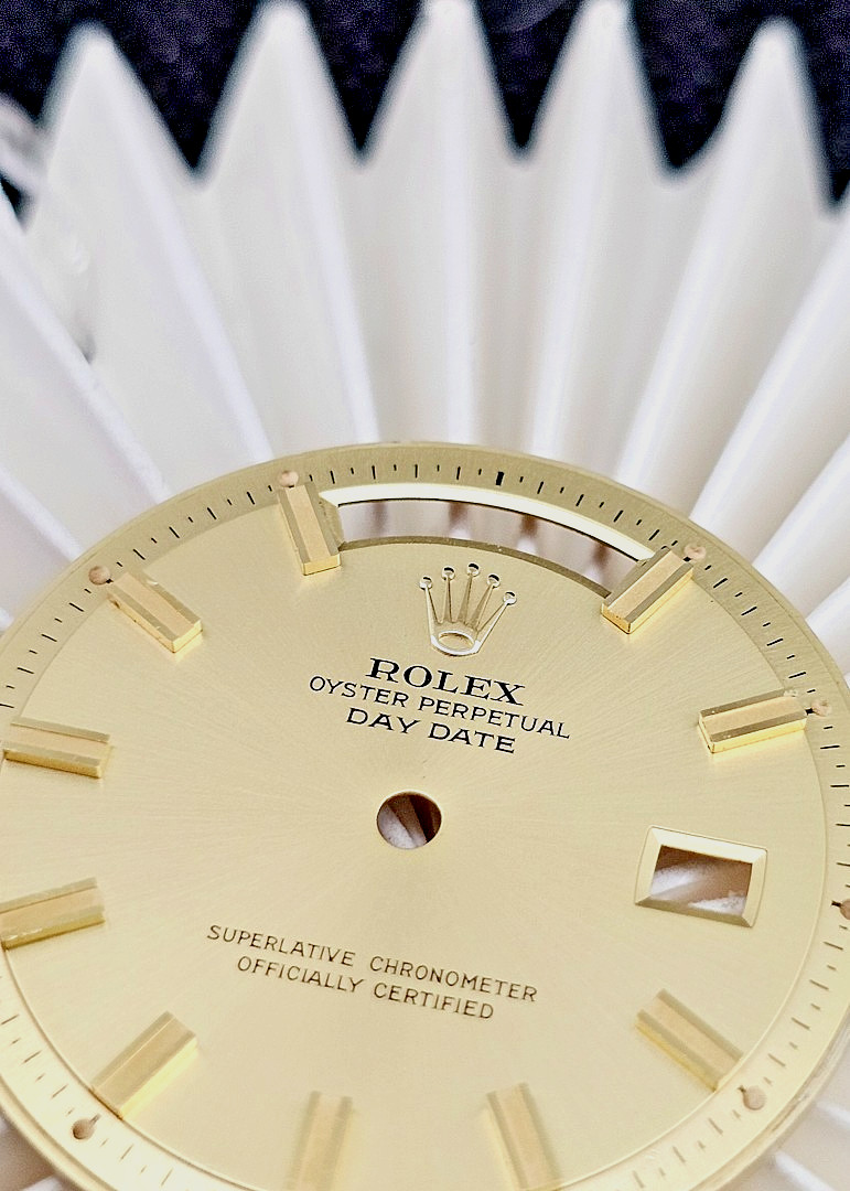 Rolex Golden Day-Date Dial with Wide Boy Indices Fits Ref. Plastic Glass