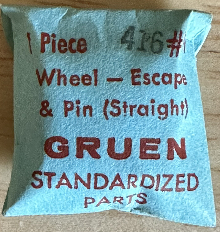 GENUINE GRUEN EB705 CAL416 ESCAPE WHEEL AND PINION WATCH REPAIR PART WP5