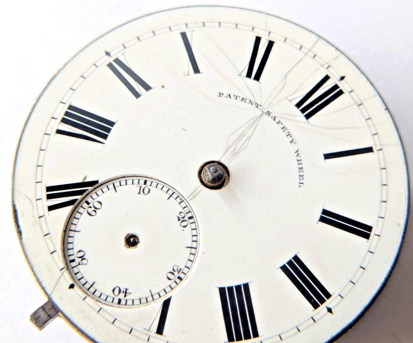 Antique Patent Safety Wheel English Lever Pocket Watch Movement Running 44mm 108