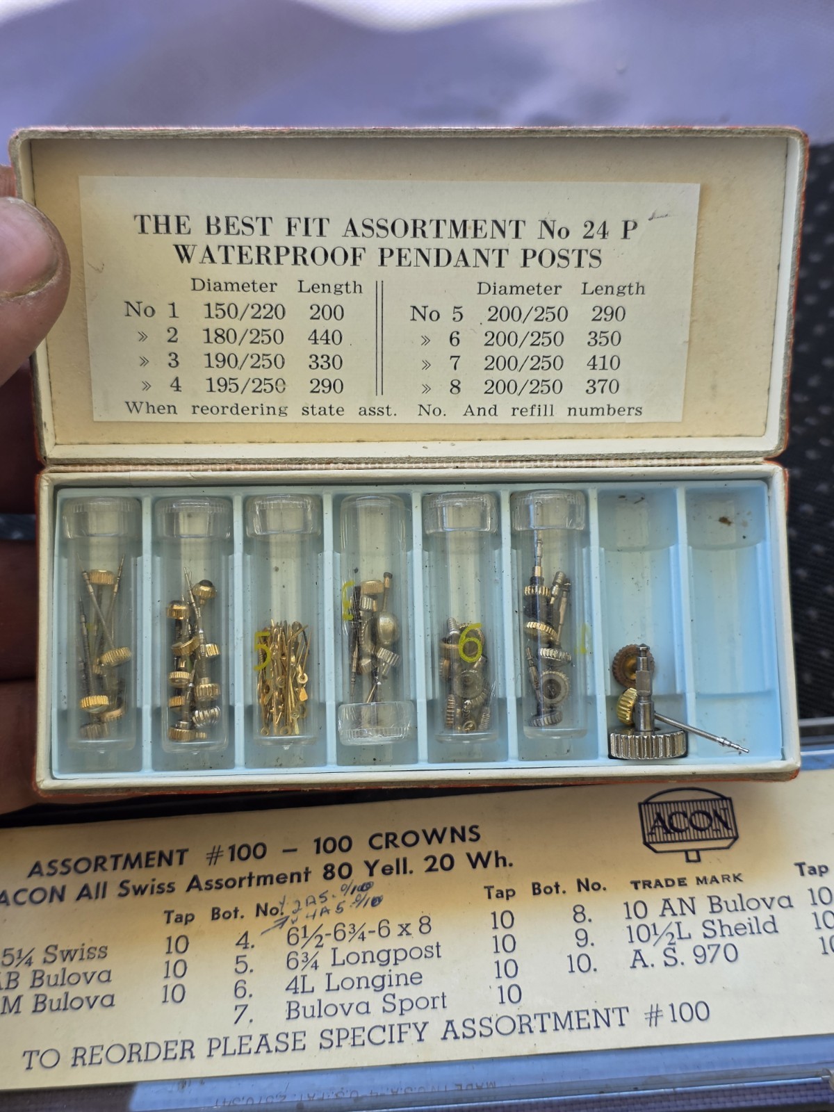Vintage Watch Crown Assortment & Parts Lot Pre Owned Condition J5