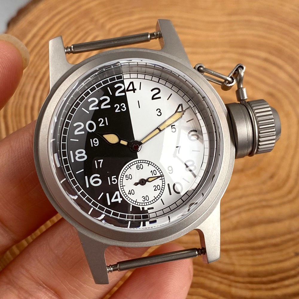 29mm Black White Watch Dial 20ATM Diving Steel 36mm Watch Case For ST1701 Movt