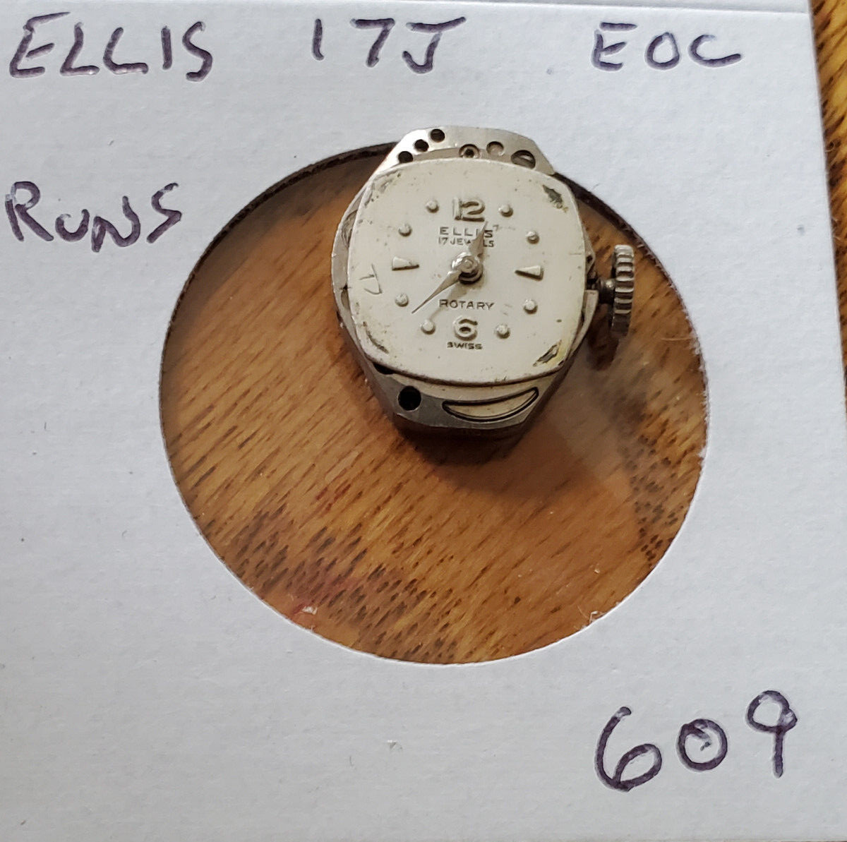 LADIES ELLIS 17J EOC WRIST WATCH MOVEMENT #609