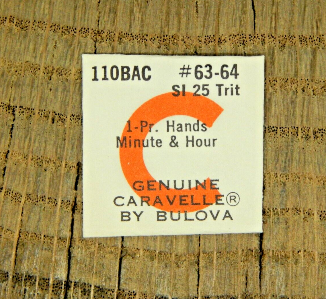 Genuine Caravelle 11OBAC SI 25 TRIT Set of Hands Watch Part 63-64 NOS
