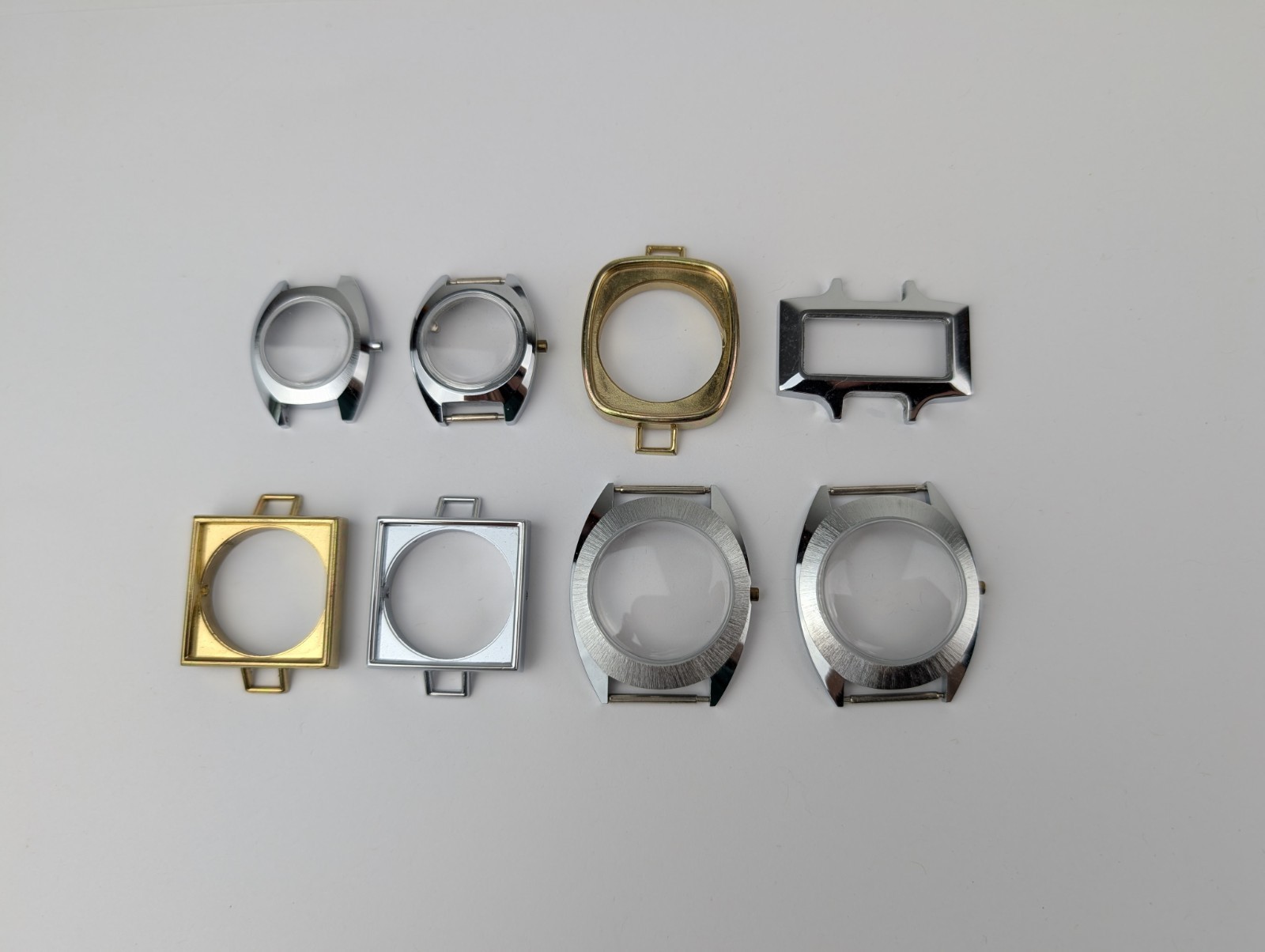 Vtg Lot of Various Watch Cases Parts Repair Craft Jewelry Mostly NOS Funky 70s