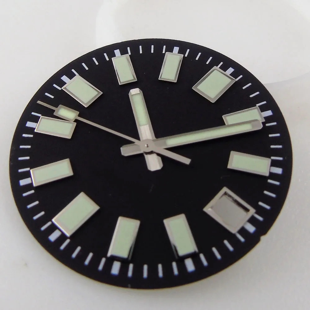 29mm Black/Grey/Blue Sunburst Watch Dial Replacement Fit NH35 ETA 2824 Miyota