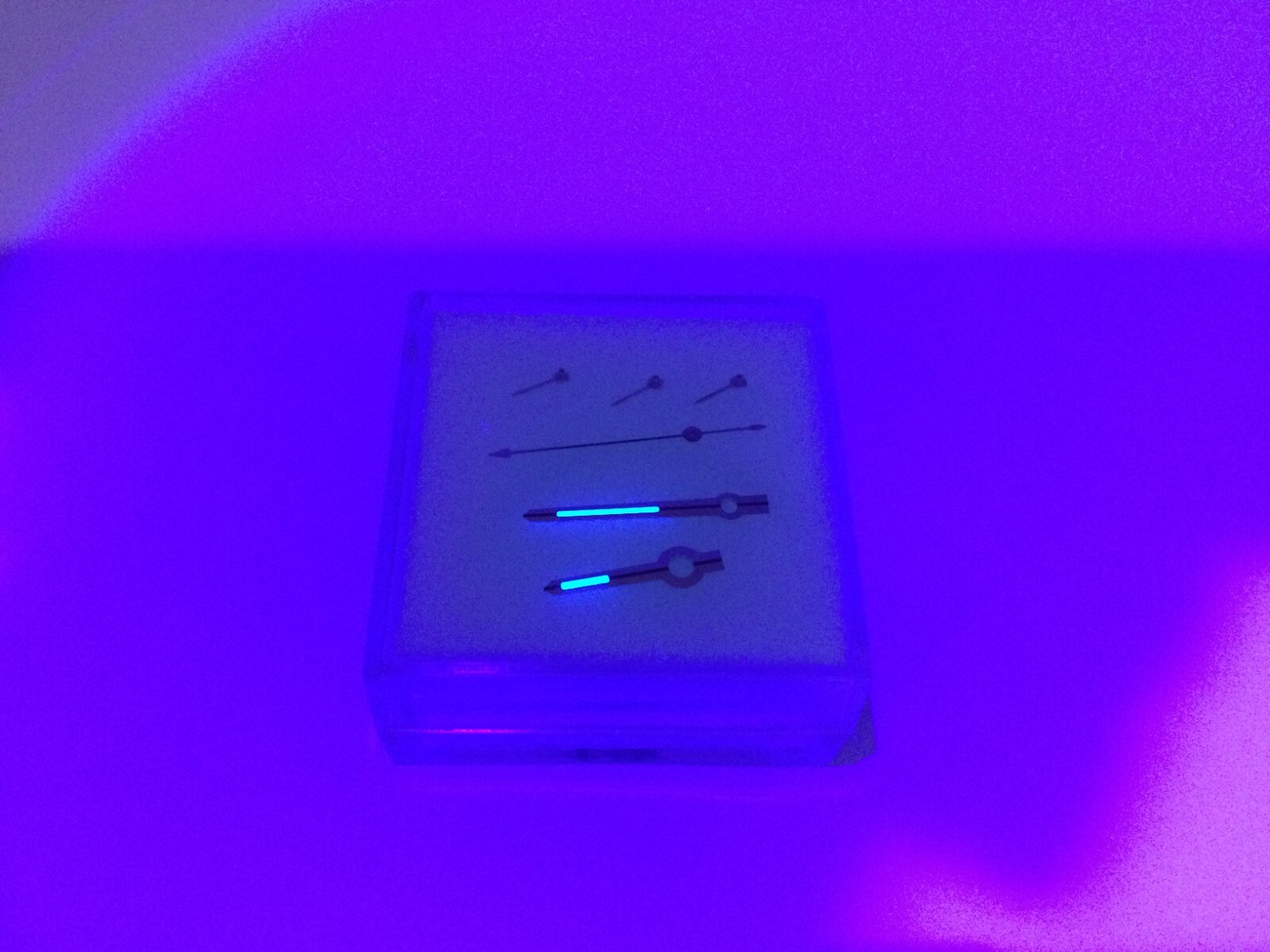 WIDE WATCH HANDS FOR 5-SERIES ROLEX DAYTONA 4030 4130 BLUE LUME SILVER