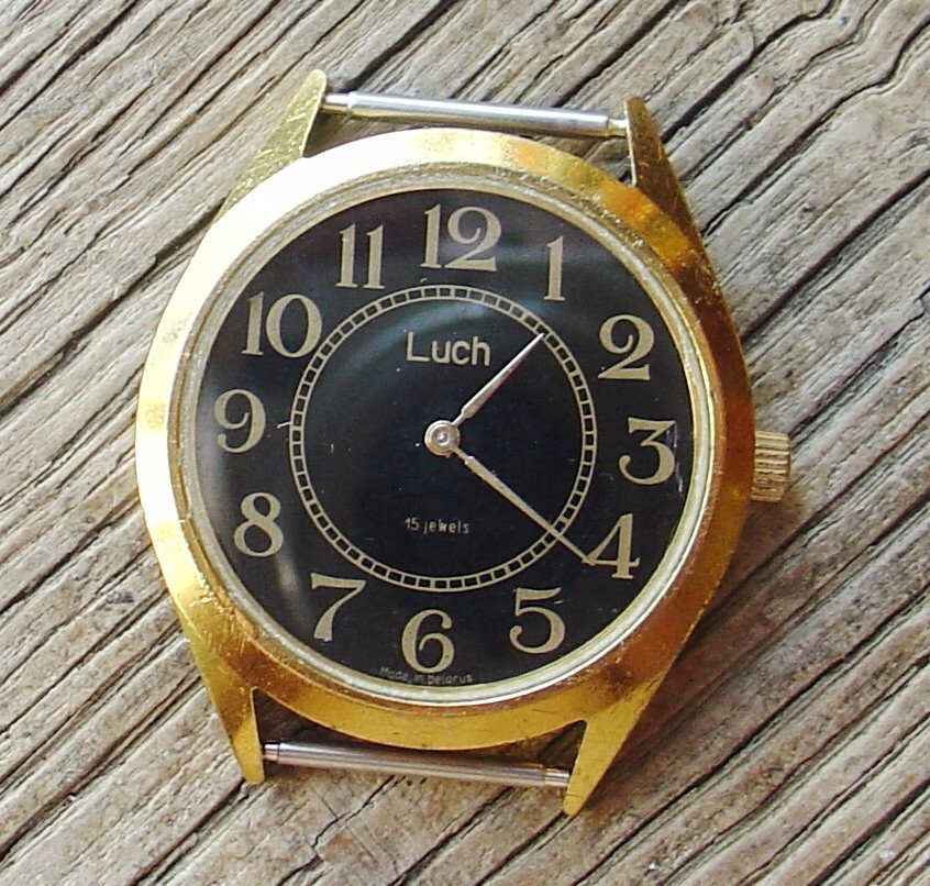 Vintage Mens watch Luch Belarus (USSR) Black Dial