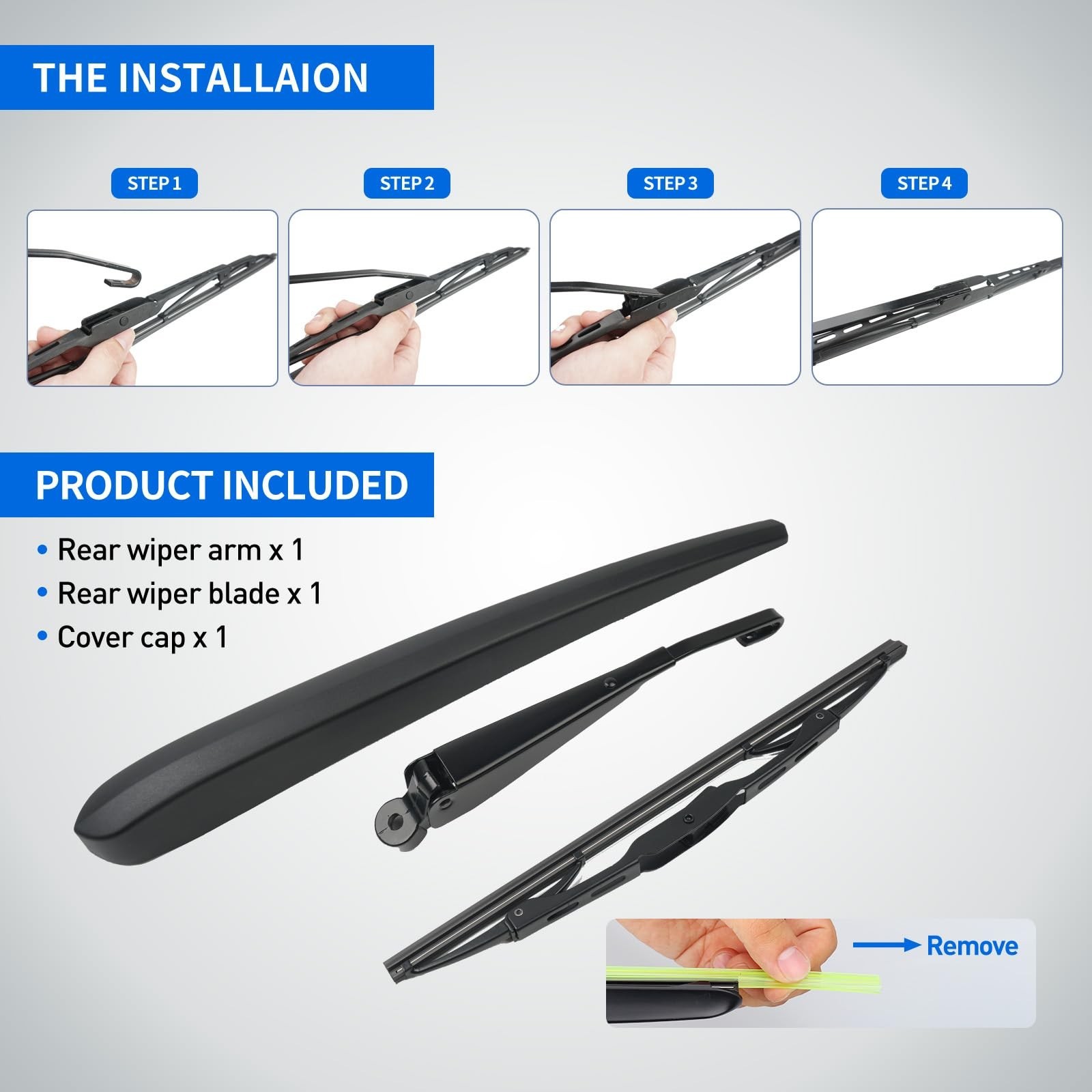 Rear Window Wiper Arm Blade Set Replacement For Chevrolet Equinox 2018-2024, …