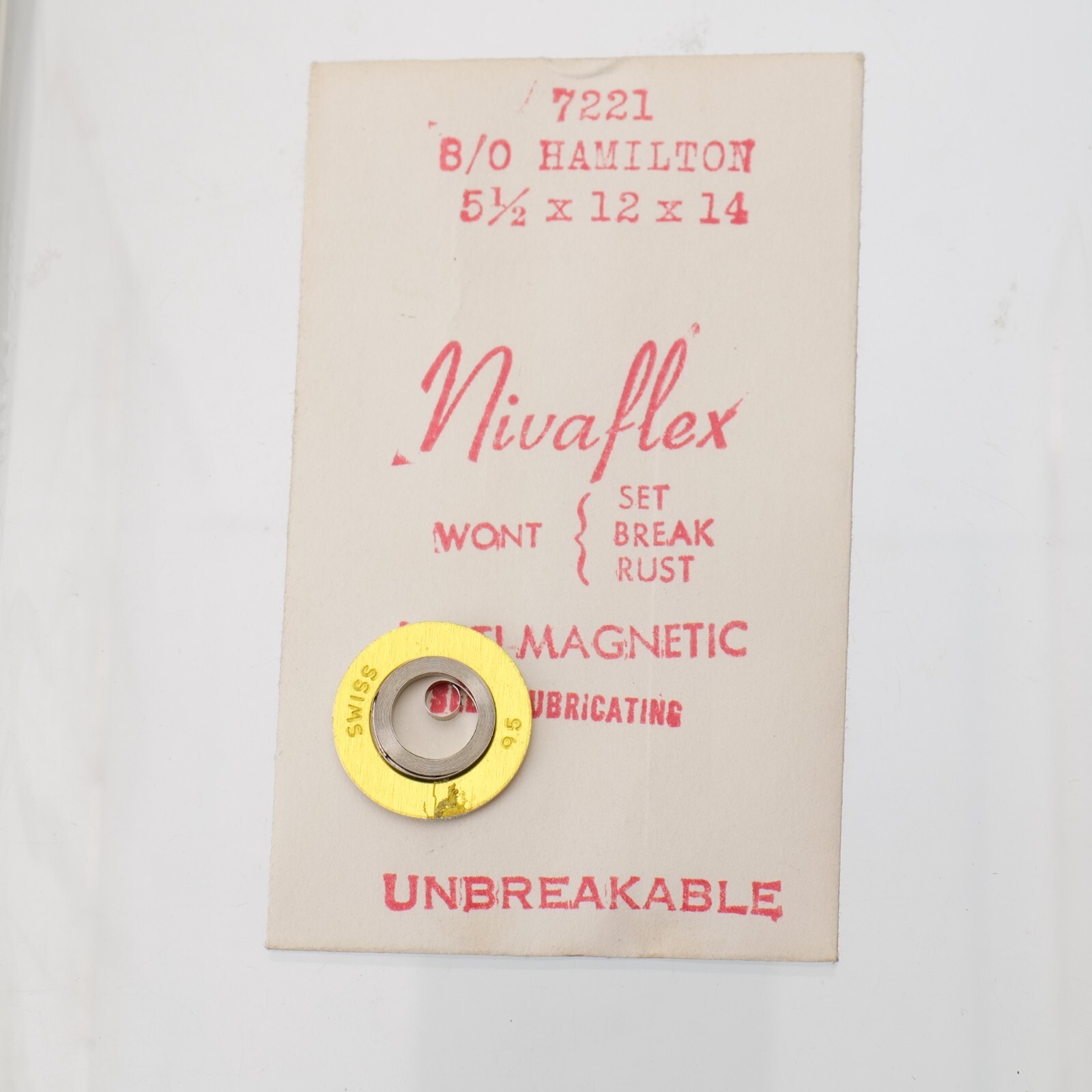 HAMILTON MAINSPRING 8/0 SIZE #7221 Watchmakers Watch Part New Old Stock (G13D26)