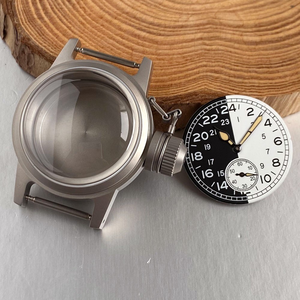 29mm Black White Watch Dial 20ATM Diving Steel 36mm Watch Case For ST1701 Movt