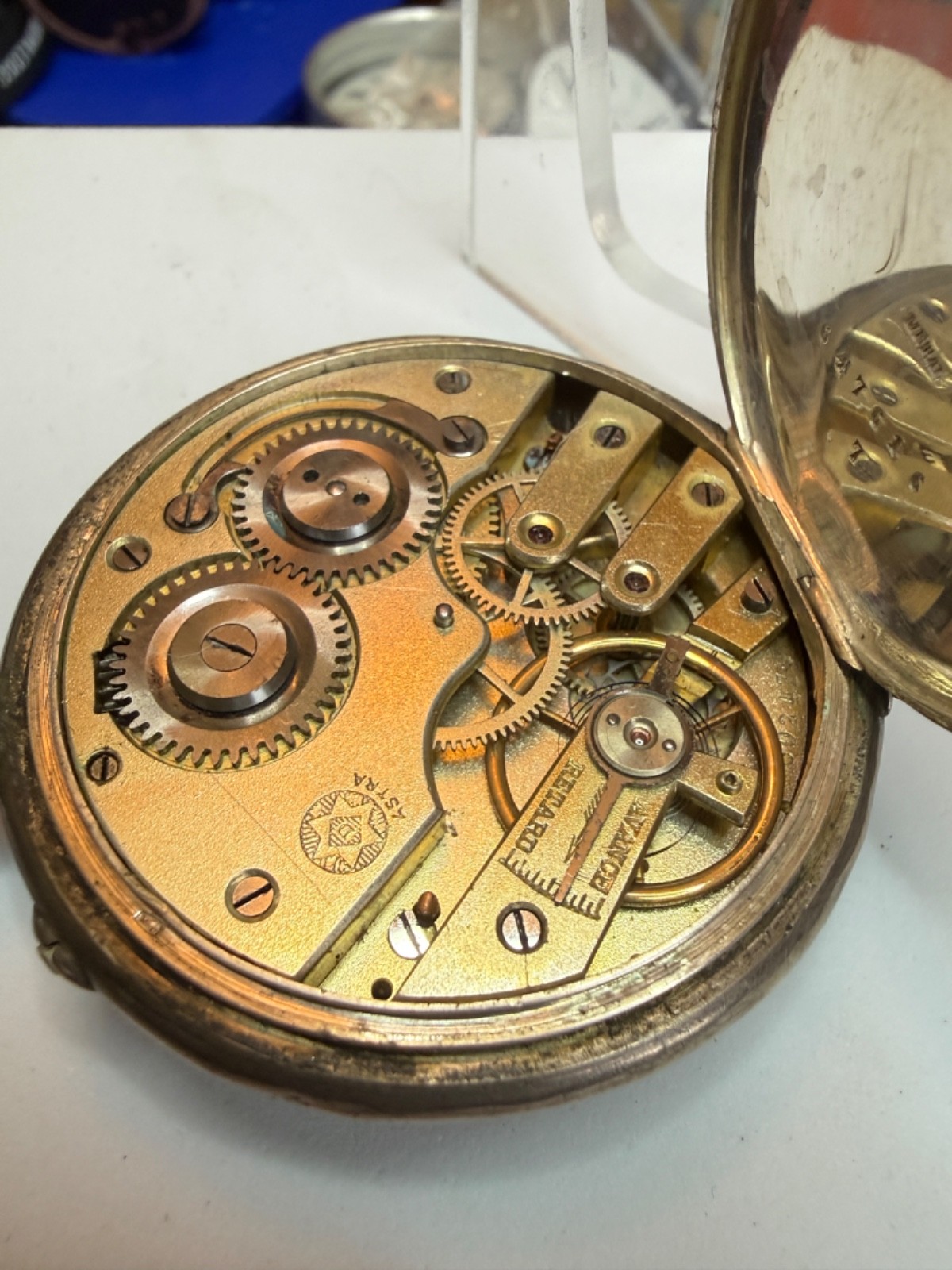For Project or Parts: Astra Movement, Unsigned Case, 800 Silver, Needs a service